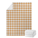 Brown And White Gingham Pattern Print Blanket