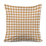 Brown And White Gingham Pattern Print Pillow Cover