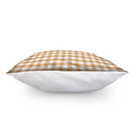 Brown And White Gingham Pattern Print Pillow Cover