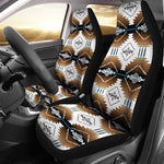 Brown And White Native Aztec Universal Fit Car Seat Covers GearFrost