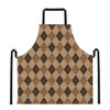 Brown Argyle Pattern Print Apron