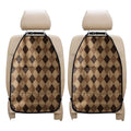 Brown Argyle Pattern Print Car Seat Organizers