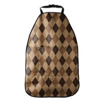 Brown Argyle Pattern Print Car Seat Organizers