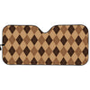 Brown Argyle Pattern Print Car Sun Shade