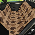 Brown Argyle Pattern Print Pet Car Back Seat Cover