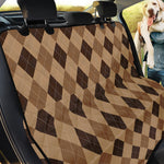 Brown Argyle Pattern Print Pet Car Back Seat Cover
