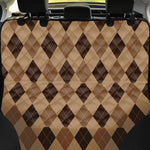 Brown Argyle Pattern Print Pet Car Back Seat Cover