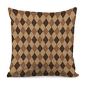 Brown Argyle Pattern Print Pillow Cover