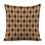 Brown Argyle Pattern Print Pillow Cover