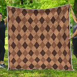 Brown Argyle Pattern Print Quilt