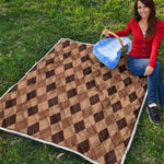 Brown Argyle Pattern Print Quilt