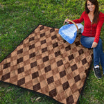 Brown Argyle Pattern Print Quilt