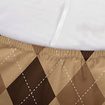 Brown Argyle Pattern Print Sofa Cover