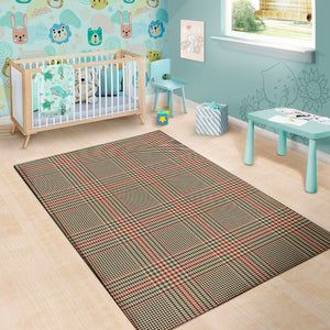 Brown Beige And Red Glen Plaid Print Area Rug