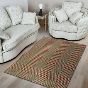 Brown Beige And Red Glen Plaid Print Area Rug