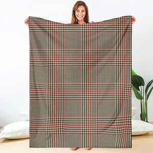Brown Beige And Red Glen Plaid Print Blanket