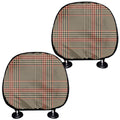 Brown Beige And Red Glen Plaid Print Car Headrest Covers