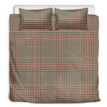 Brown Beige And Red Glen Plaid Print Duvet Cover Bedding Set