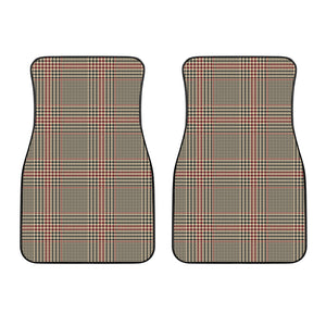 Brown Beige And Red Glen Plaid Print Front Car Floor Mats