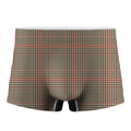 Brown Beige And Red Glen Plaid Print Men's Boxer Briefs