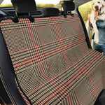 Brown Beige And Red Glen Plaid Print Pet Car Back Seat Cover