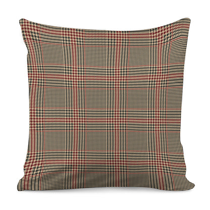 Brown Beige And Red Glen Plaid Print Pillow Cover