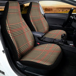 Brown Beige And Red Glen Plaid Print Universal Fit Car Seat Covers