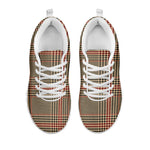 Brown Beige And Red Glen Plaid Print White Sneakers