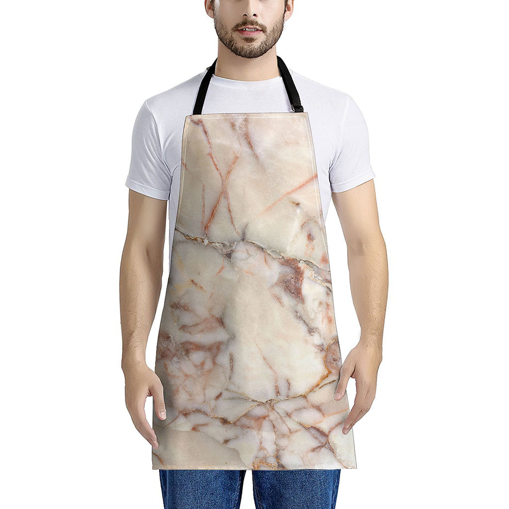 Brown Beige Marble Print Apron