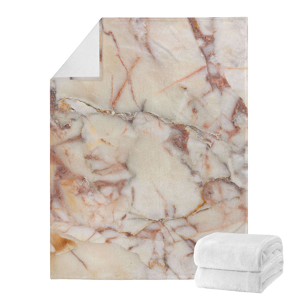 Brown Beige Marble Print Blanket