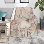 Brown Beige Marble Print Blanket