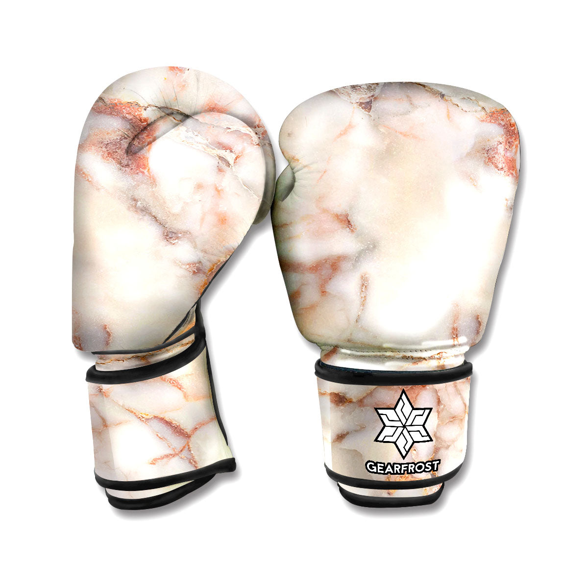 Brown Beige Marble Print Boxing Gloves
