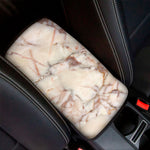Brown Beige Marble Print Car Center Console Cover