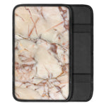 Brown Beige Marble Print Car Center Console Cover