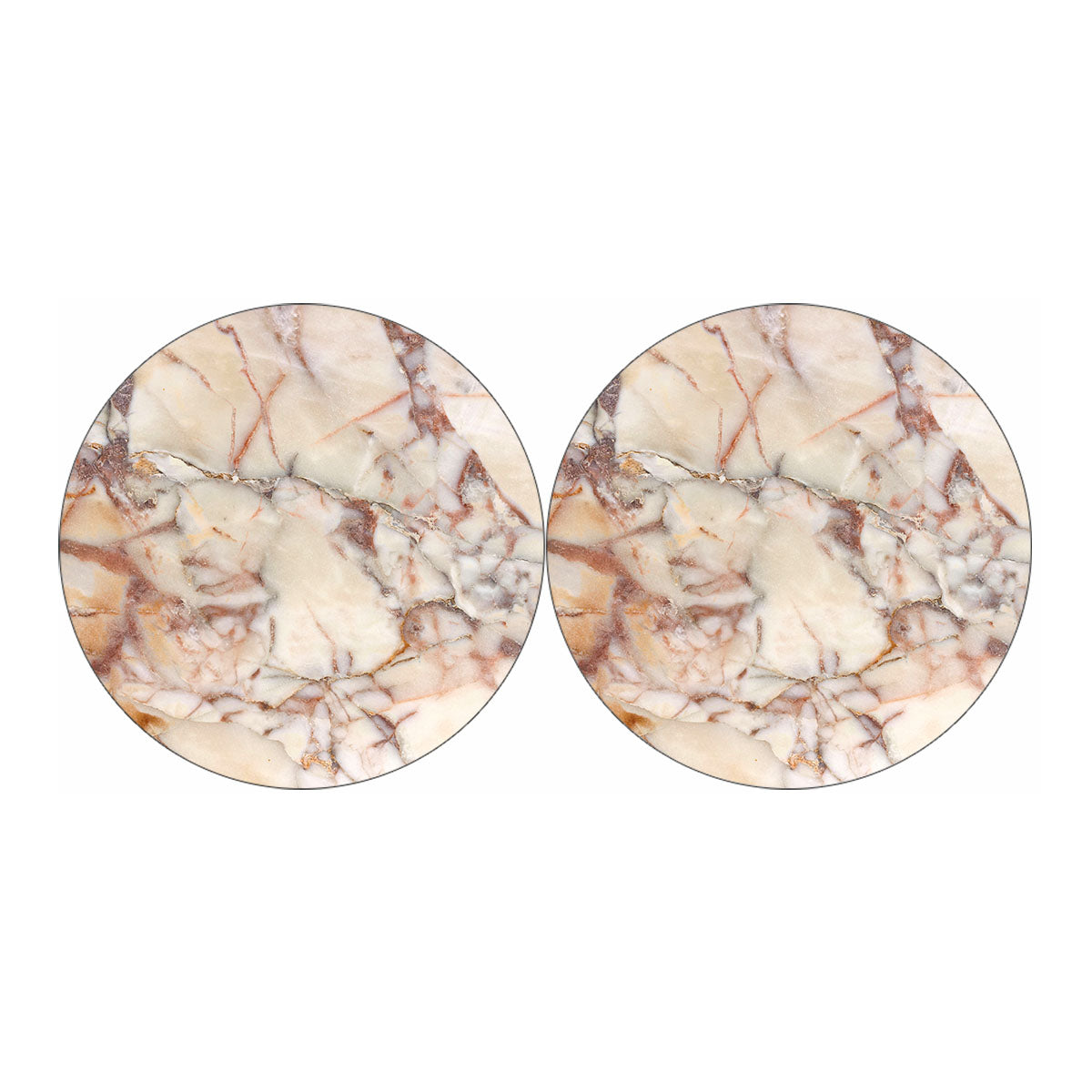Brown Beige Marble Print Car Coasters
