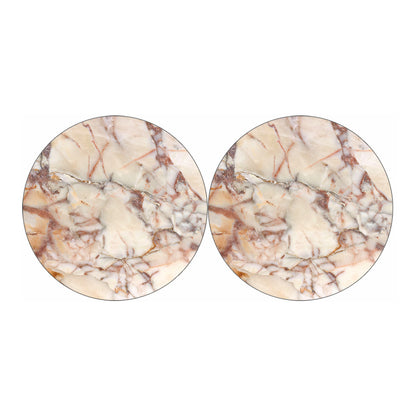 Brown Beige Marble Print Car Coasters