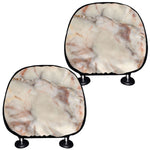 Brown Beige Marble Print Car Headrest Covers