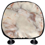 Brown Beige Marble Print Car Headrest Covers