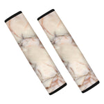 Brown Beige Marble Print Car Seat Belt Covers