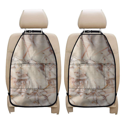 Brown Beige Marble Print Car Seat Organizers