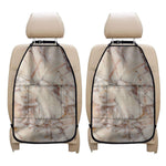 Brown Beige Marble Print Car Seat Organizers