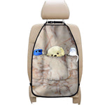 Brown Beige Marble Print Car Seat Organizers