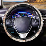 Brown Beige Marble Print Car Steering Wheel Cover