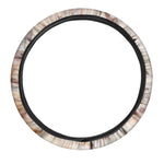 Brown Beige Marble Print Car Steering Wheel Cover