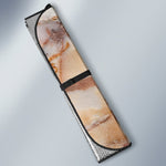 Brown Beige Marble Print Car Sun Shade GearFrost