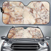 Brown Beige Marble Print Car Sun Shade GearFrost