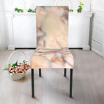 Brown Beige Marble Print Dining Chair Slipcover