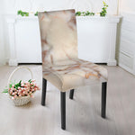 Brown Beige Marble Print Dining Chair Slipcover
