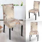Brown Beige Marble Print Dining Chair Slipcover