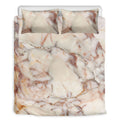 Brown Beige Marble Print Duvet Cover Bedding Set